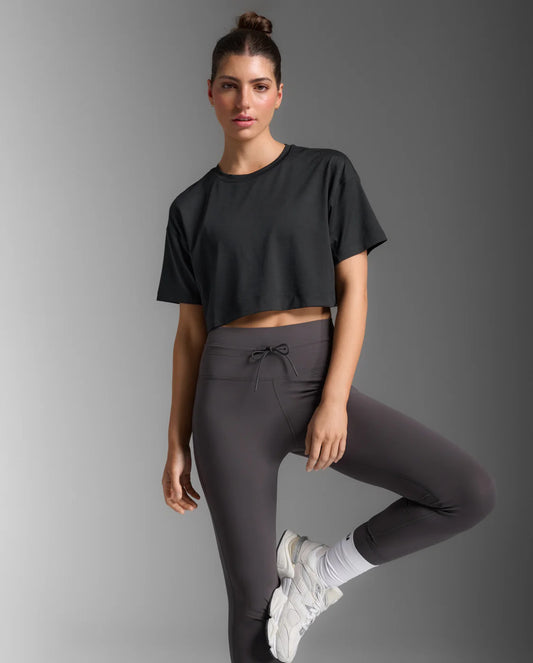 2XU Form Soft Jersey Crop Tee Womens - Black