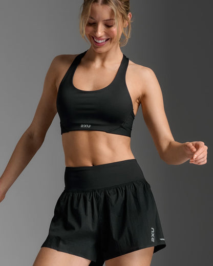 2xu Aero Hi-Rise 2-in-1 3 Inch Shorts Womens - Black / Silver Reflective