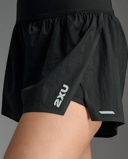 2xu Aero Hi-Rise 2-in-1 3 Inch Shorts Womens - Black / Silver Reflective